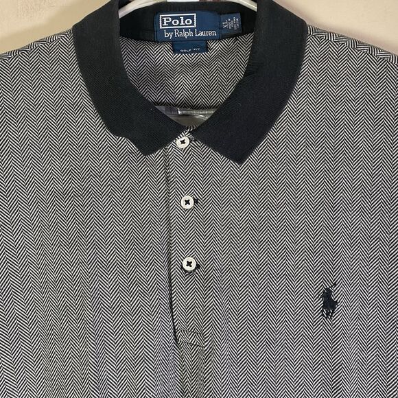 Polo Ralph Lauren Other - Polo Ralph Lauren Polo Golf Shirt Men's XL Herringbone Pattern Black White Pima